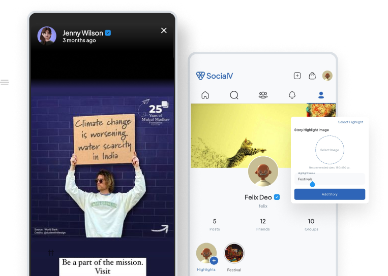 #1 Social Network Flutter App with BuddyPress Backend | SocialV | Iqonic Design